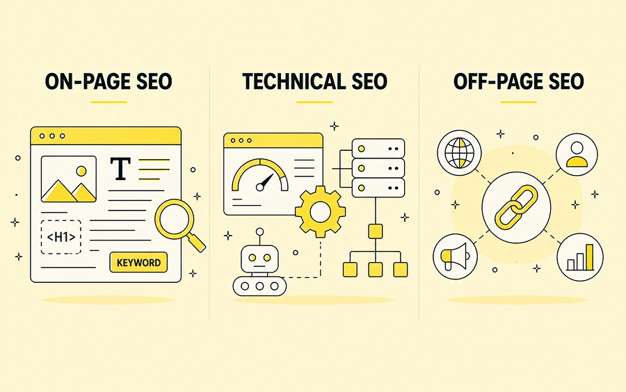 On-Page vs Technical vs Off-Page SEO